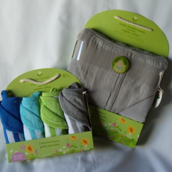 BABY HOODED TOWEL/WASHCLOTHS BUNDLE, BOY OR GIRL - Picture 2 of 7